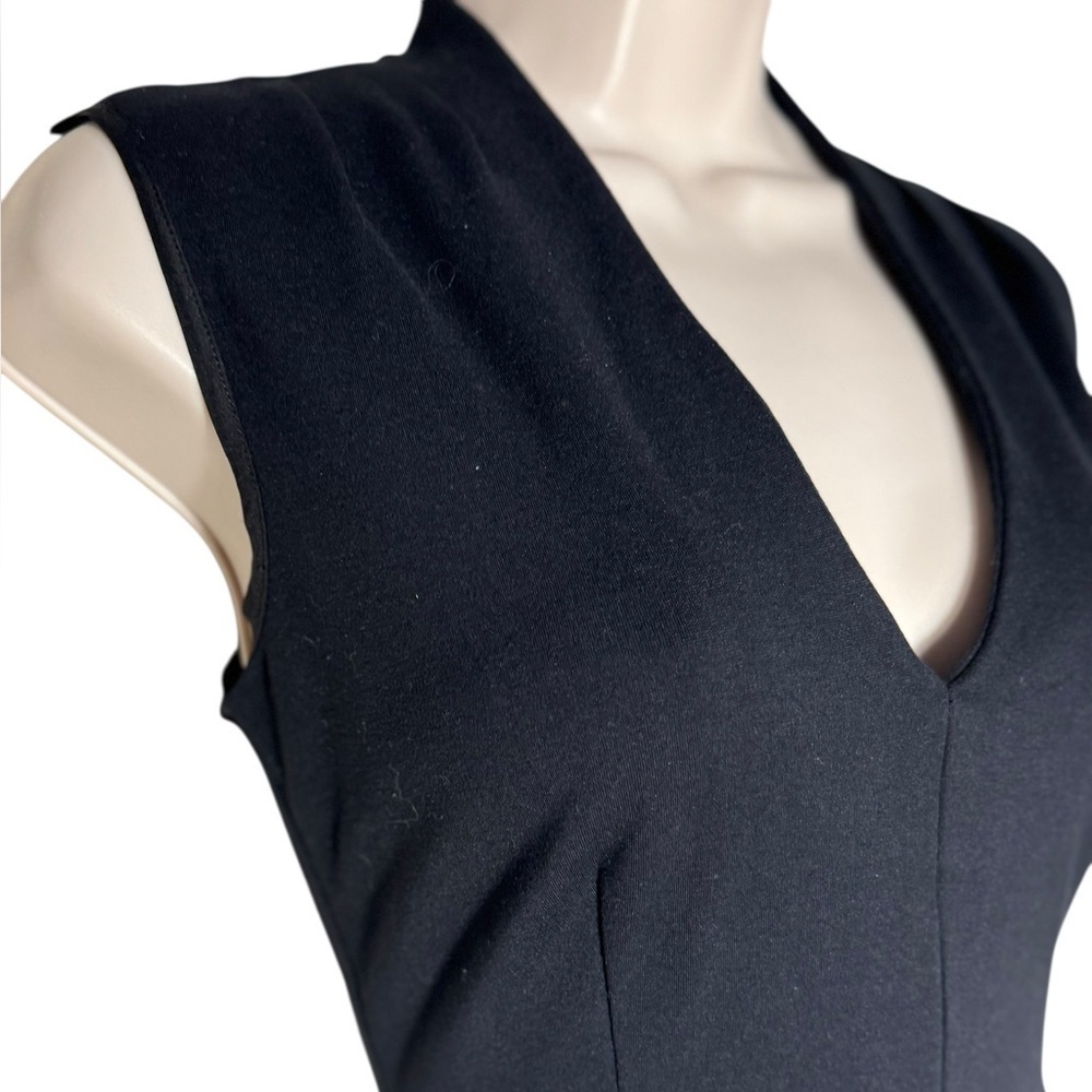 Kate Spade Womens Rock the Casbah Solid Black V Neck Knit Sheath Dress Size 2 - Picture 5 of 15